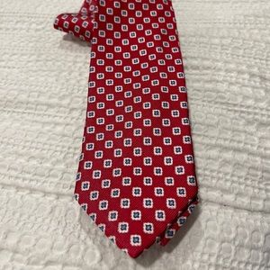 100% Silk Tie, Classic width and length, John Craig designer brand, red